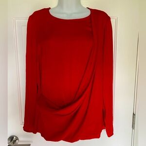 NWT Women’s Faux Layered Drape Front Tunic Sz M